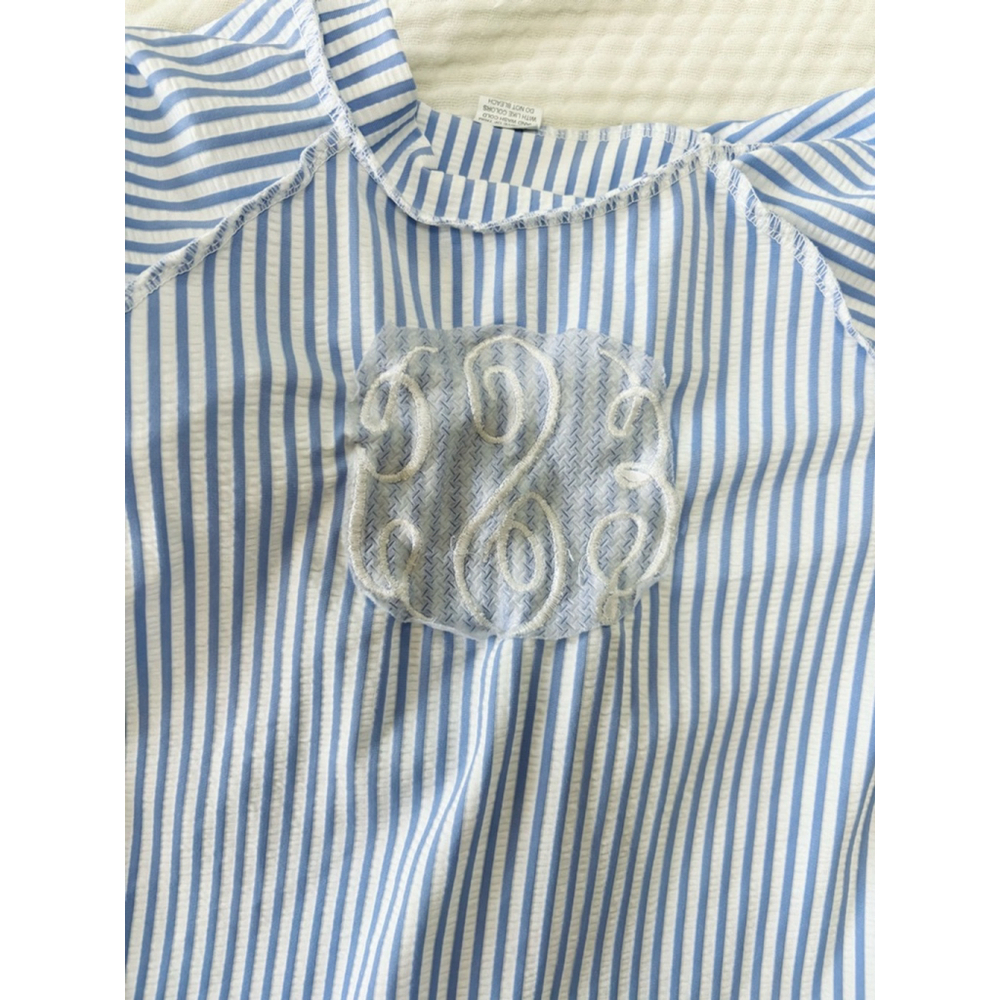 Girls RuffleButts Rashguard Swim Set 4T Blue White Striped - Picture 5 of 8